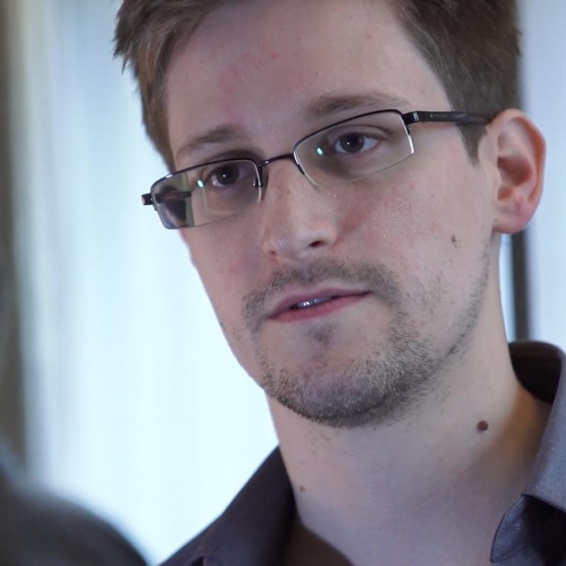 Edward Snowden being interviewed