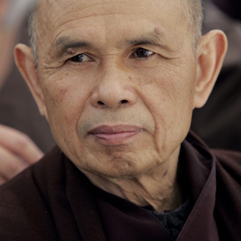 A portrait of Buddhist monk Thich Nhat Hanh