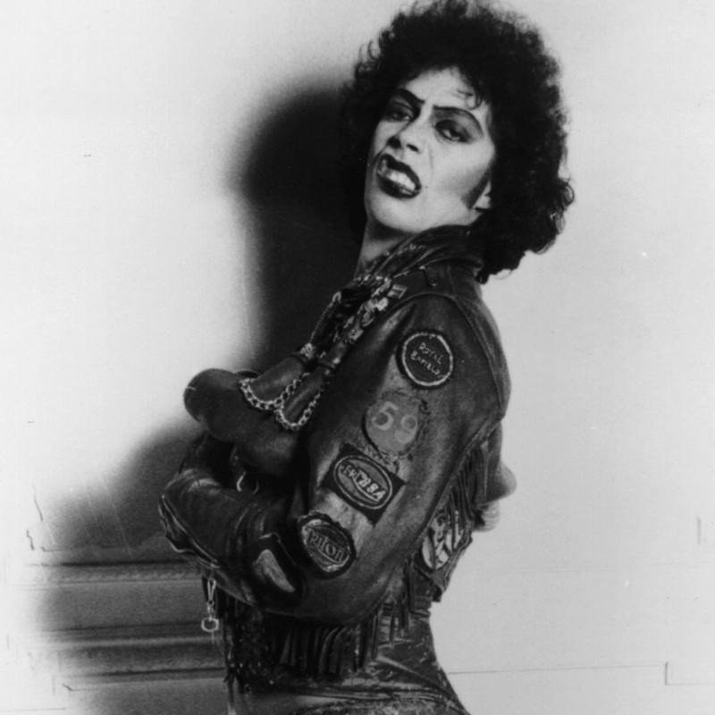 Actor Tim Curry as Dr. Frank N Furter in The Rocky Horror Picture Show